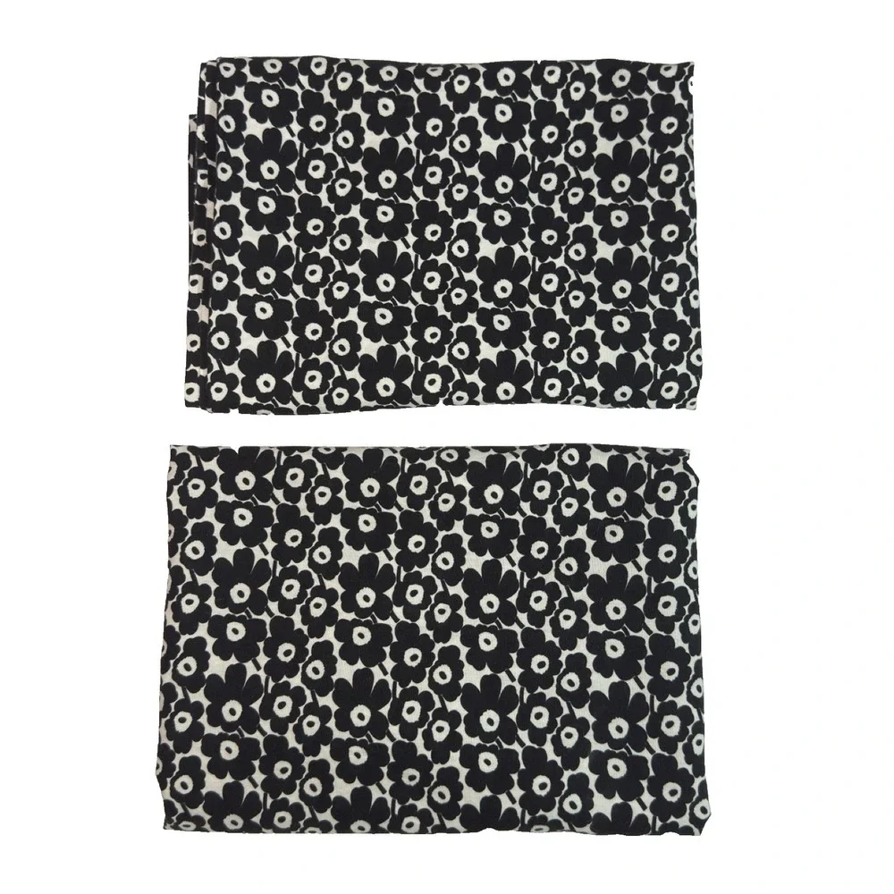 Marimekko Pillowcase Set Unikko KING Black White Floral Cotton